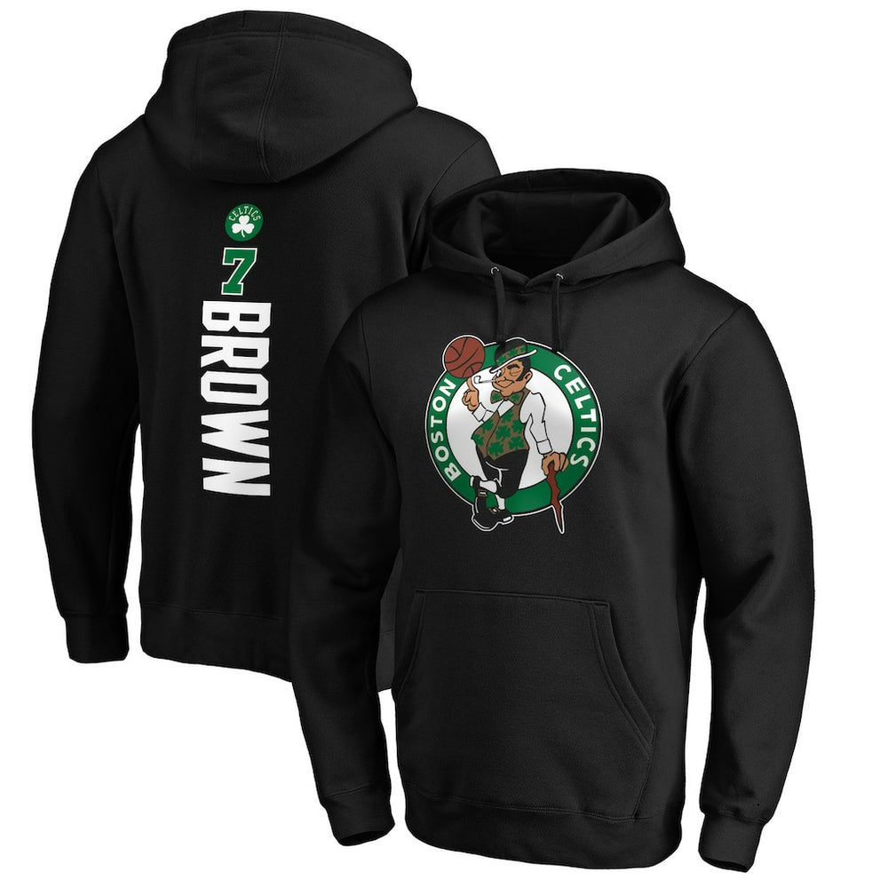 NBA - Jaylen Brown Boston Celtics Playmaker Name & Number Pullover Hoodie - Black