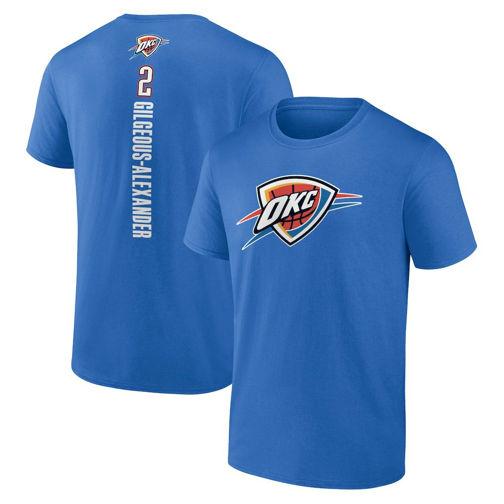 NBA - Shai Gilgeous-Alexander Oklahoma City Thunder Playmaker Name & Number T-Shirt - Blue