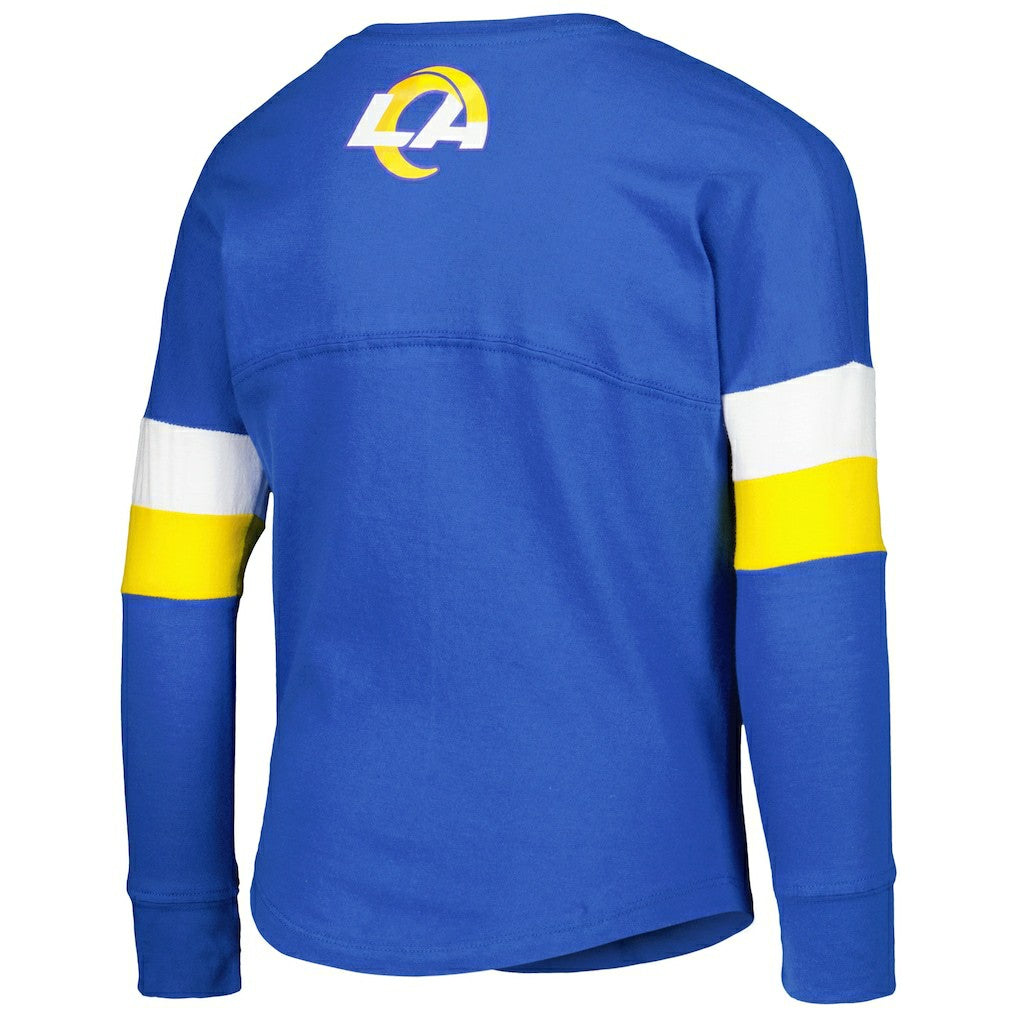 Los Angeles Rams New Era Girls Youth Lace-Up Long Sleeve T-Shirt Royal - NFL
