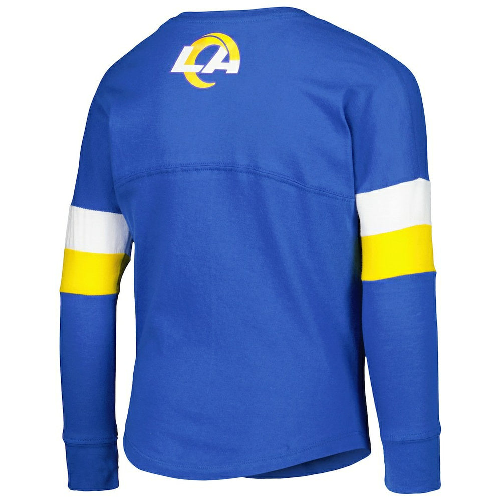Los Angeles Rams New Era Girls Youth Lace-Up Long Sleeve T-Shirt Royal - NFL