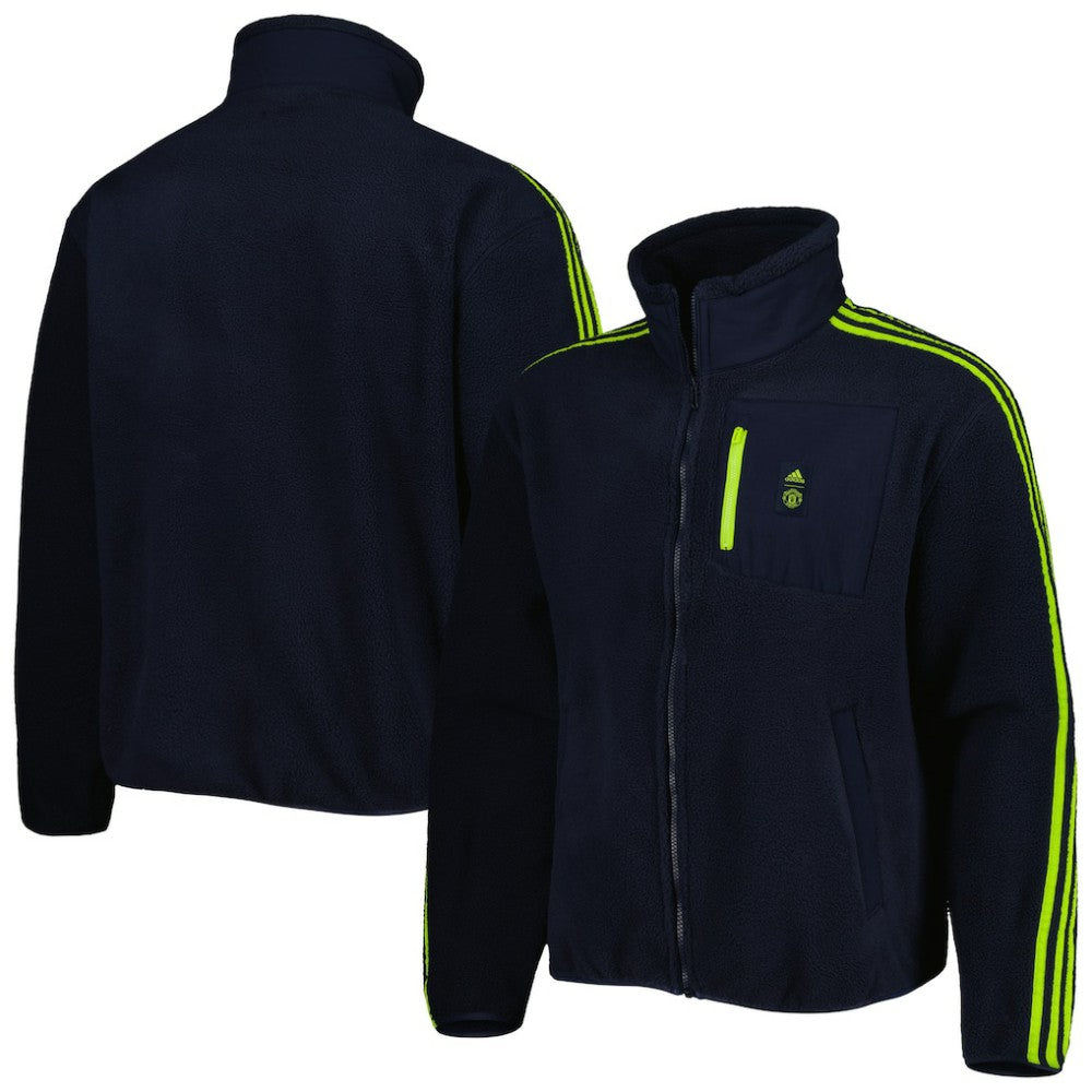 Adidas Manchester United Lifestyler Fleece Full-Zip Jacket - Navy