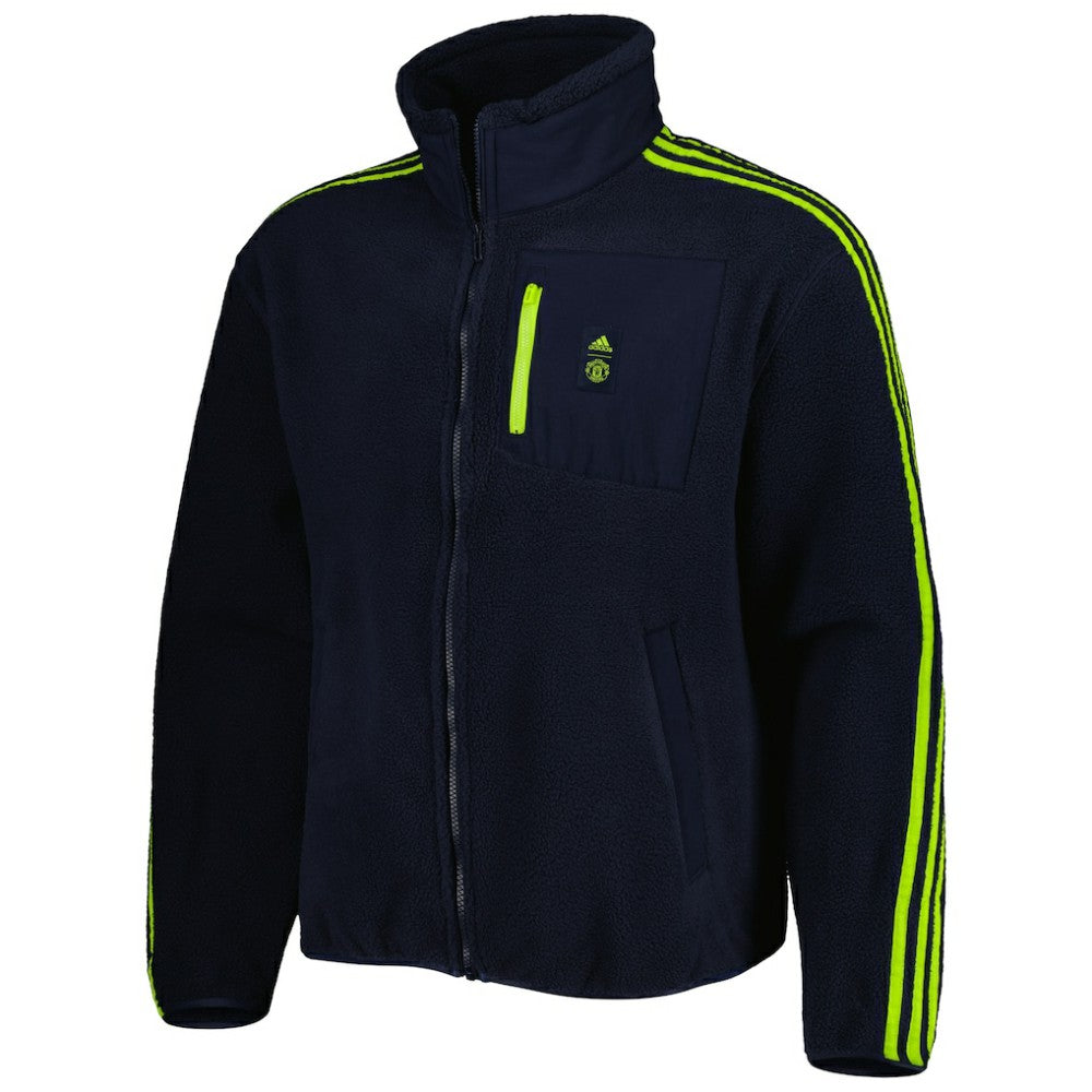 Adidas Manchester United Lifestyler Fleece Full-Zip Jacket - Navy