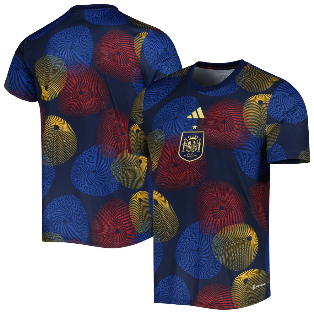 Adidas Spain National Team 2022 AEROREADY Pre-Match Top - Navy