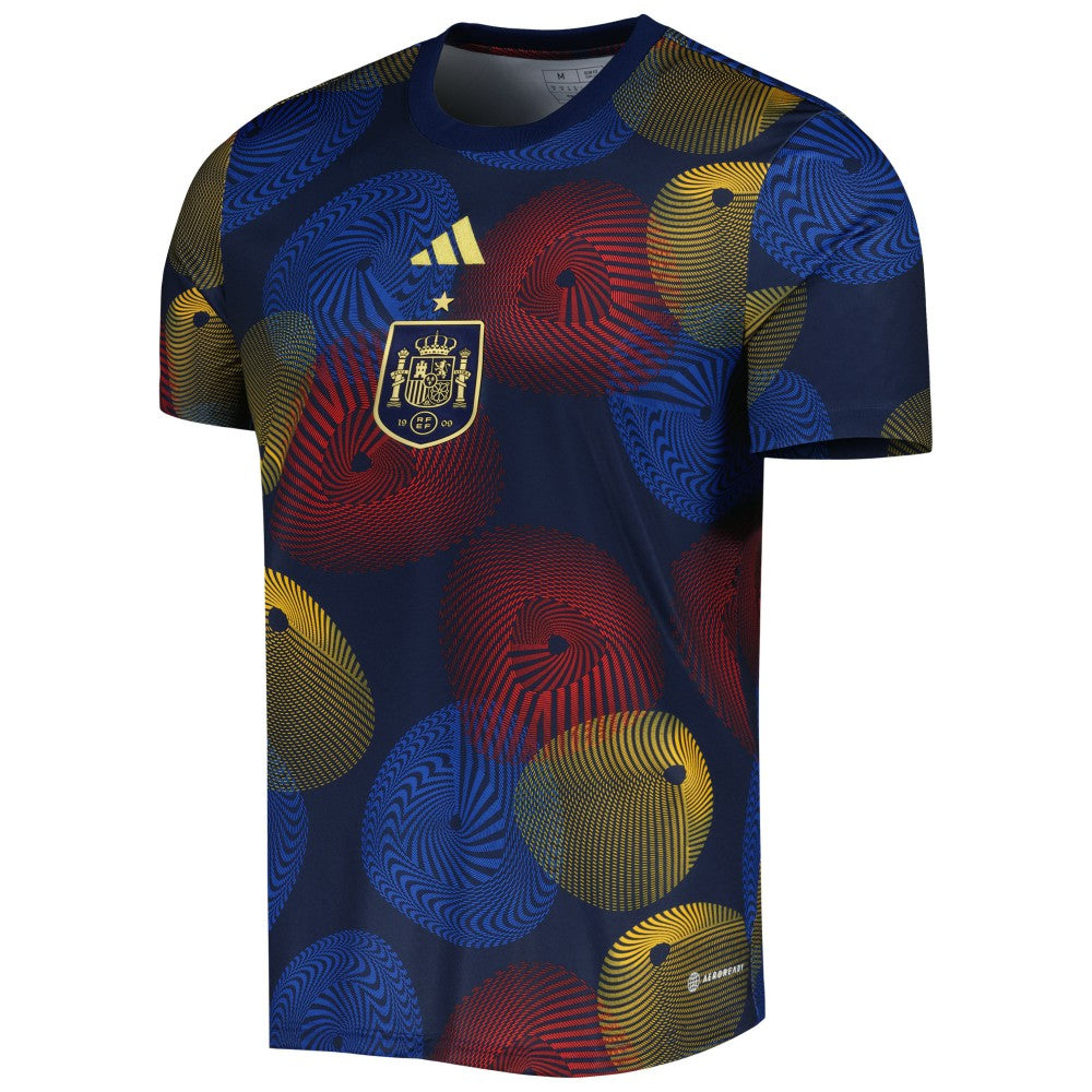 Adidas Spain National Team 2022 AEROREADY Pre-Match Top - Navy