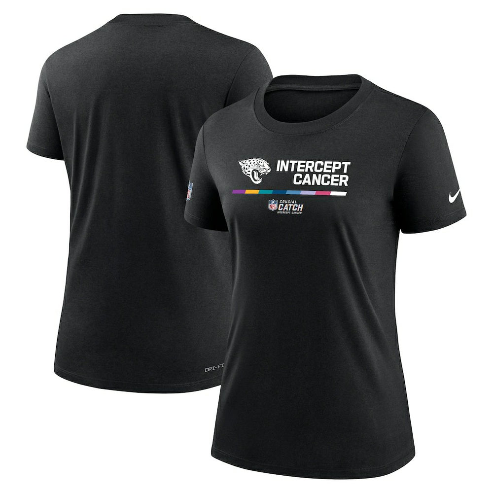 Jacksonville Jaguars Women's NFL Crucial Catch Performance T-Shirt Black - Nike