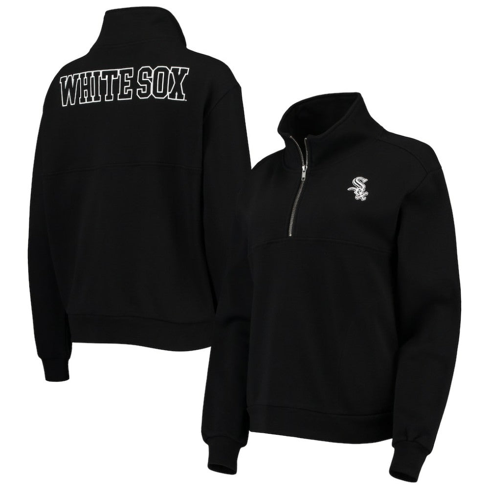 Chicago White Sox The Wild Collective Women's Two-Hit Quarter-Zip Pullover Top Clearance