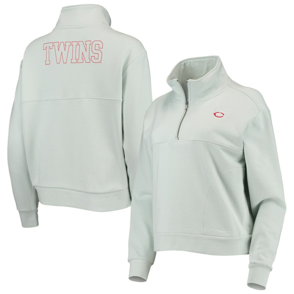 Minnesota Twins The Wild Collective Women's Two-Hit Quarter-Zip Pullover Top discount