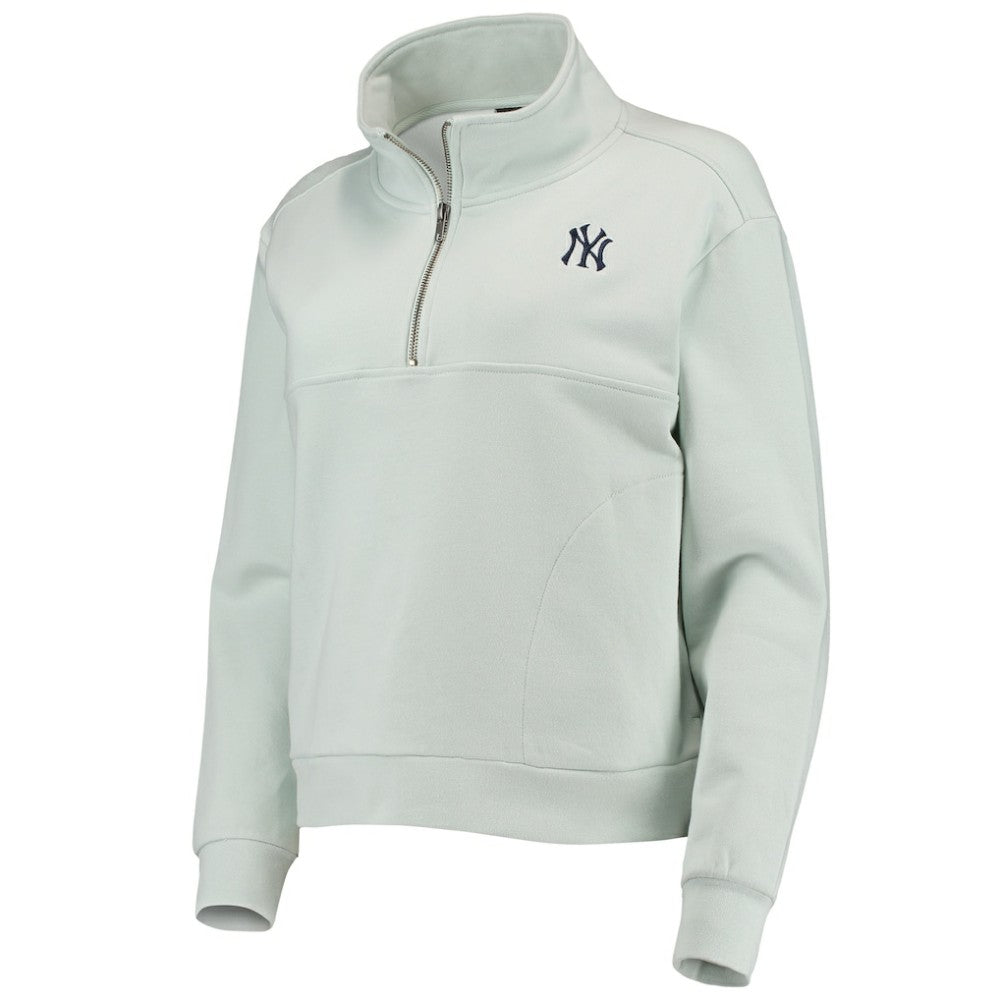 New York Yankees The Wild Collective Women's Two-Hit Quarter-Zip Pullover Top Clearance