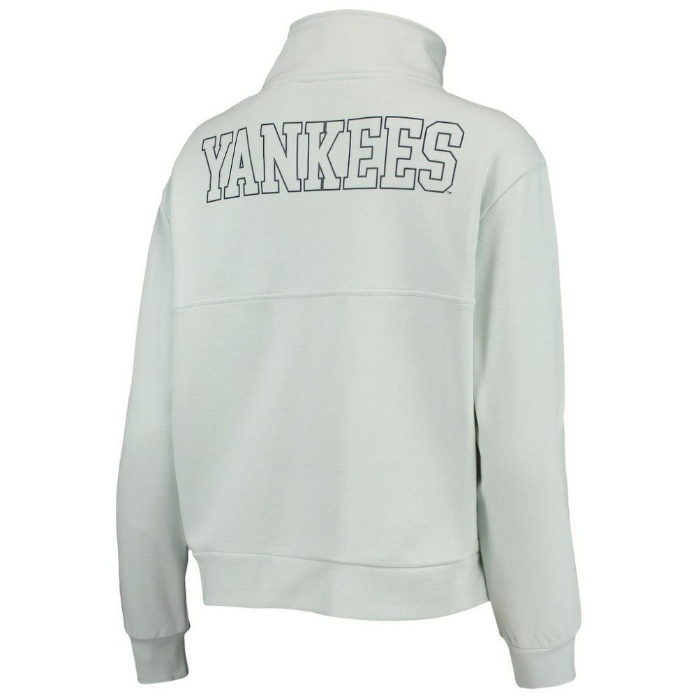 New York Yankees The Wild Collective Women's Two-Hit Quarter-Zip Pullover Top Clearance