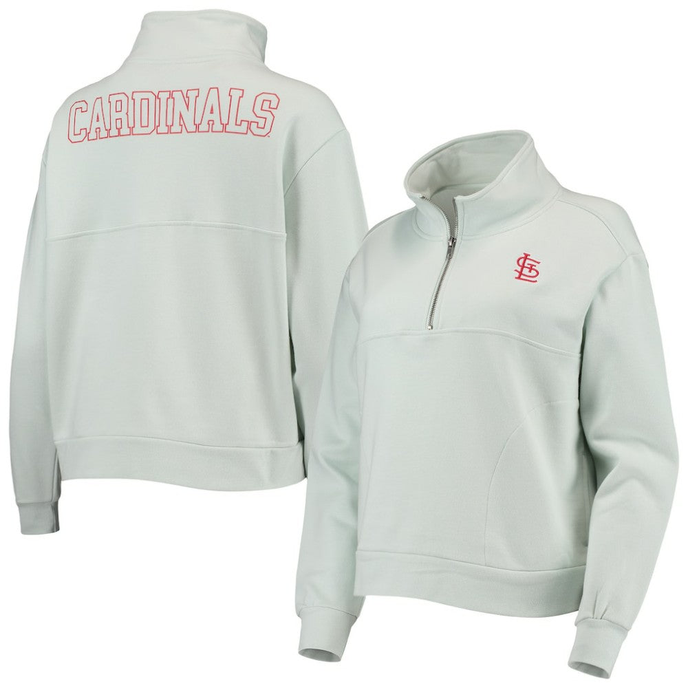 St. Louis Cardinals The Wild Collective Women's Two-Hit Quarter-Zip Pullover Top discount