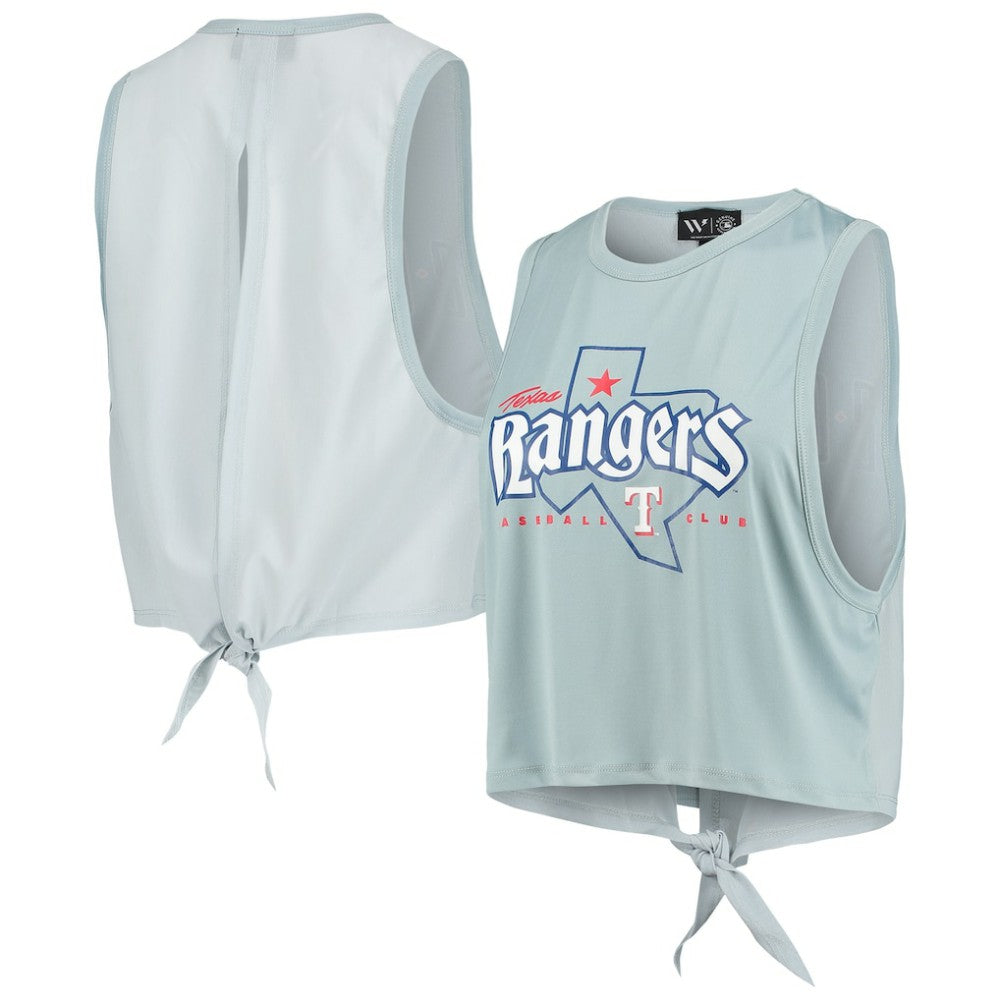 Texas Rangers The Wild Collective Women's Open Back Twist-Tie Tank Top Lifestyle