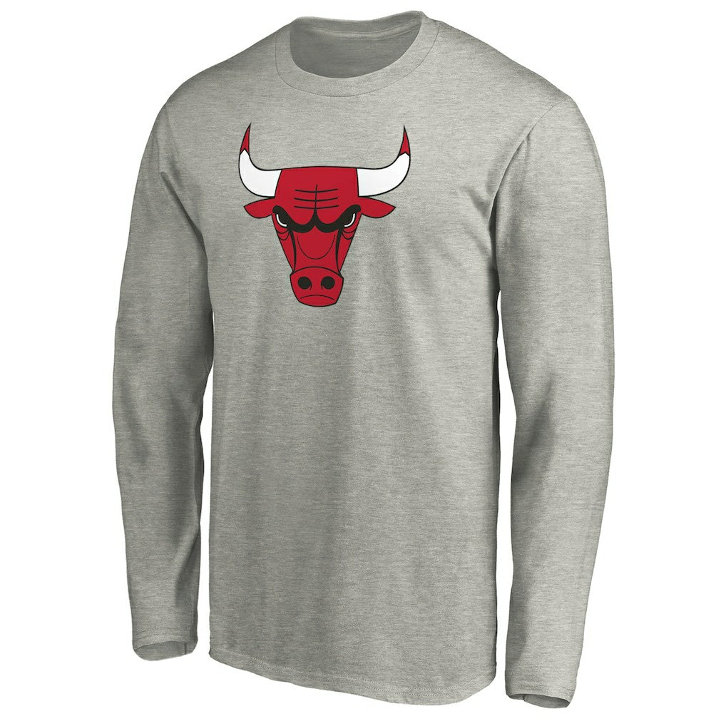 NBA - Chicago Bulls Primary Team Logo Long Sleeve T-Shirt - Heathered Gray
