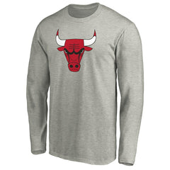 NBA - Chicago Bulls Primary Team Logo Long Sleeve T-Shirt - Heathered Gray