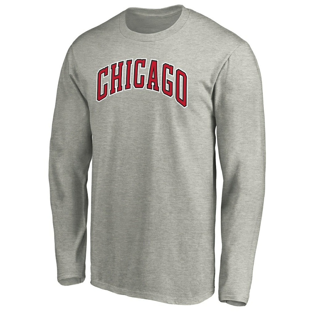 NBA - Chicago Bulls Alternate Team Logo Long Sleeve T-Shirt - Heathered Gray