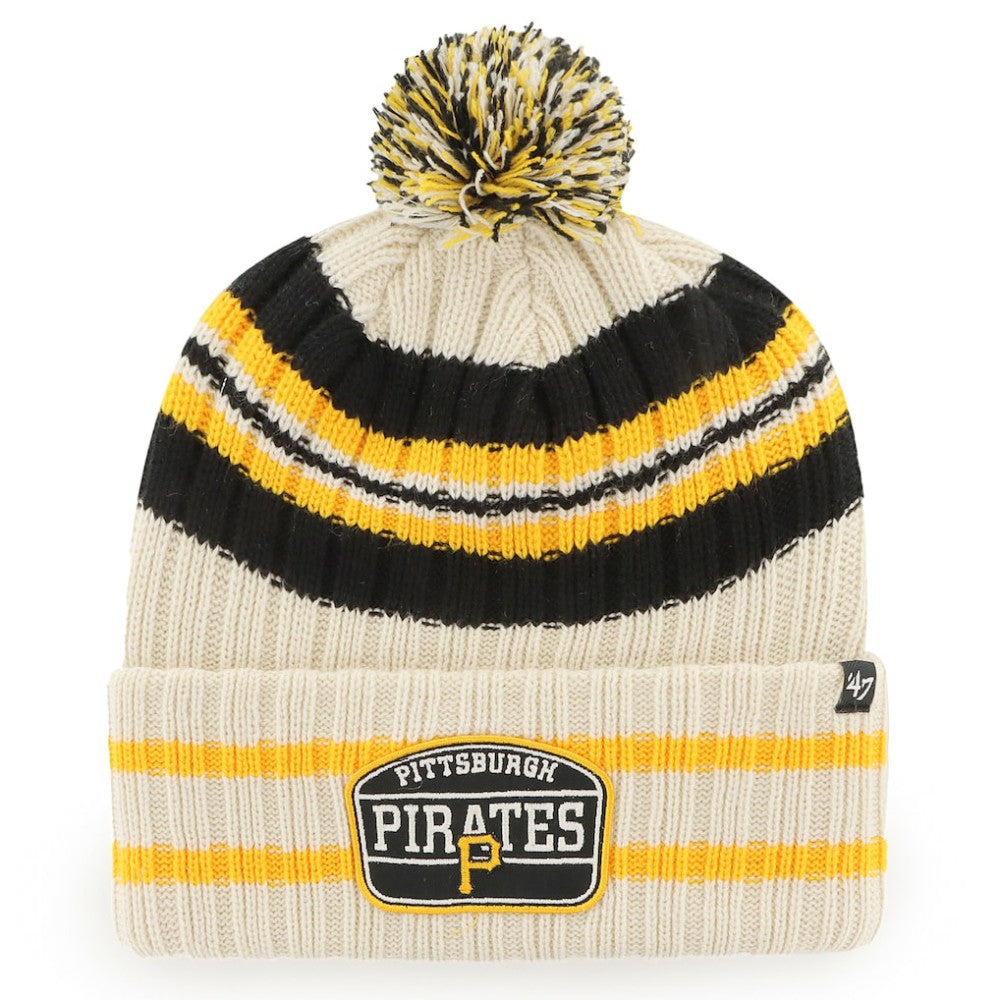 Pittsburgh Pirates '47 Home Patch Cuffed Knit Hat with Pom Lifestyle