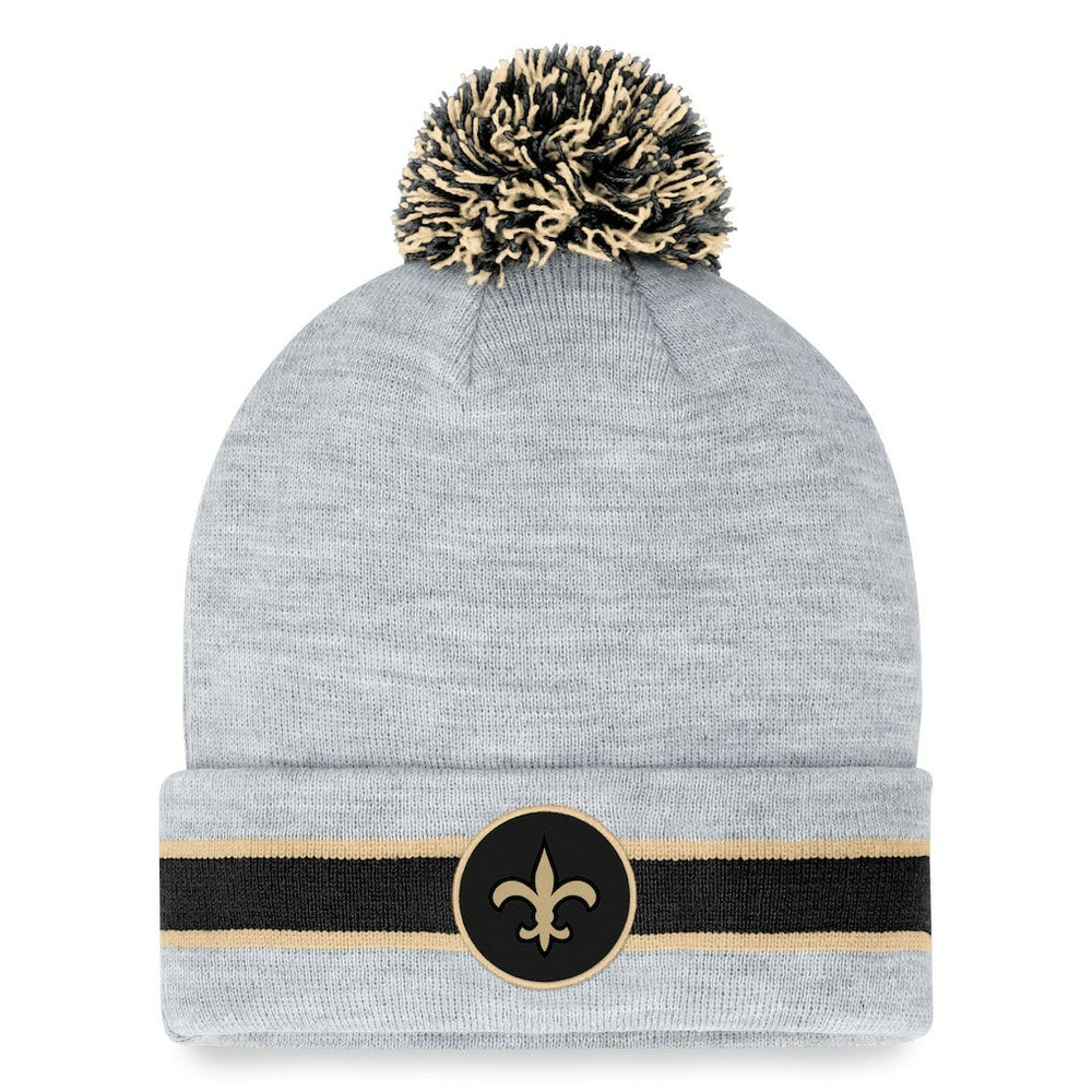 New Orleans Saints Cuffed Knit Hat with Pom Heather Gray - Fanatics