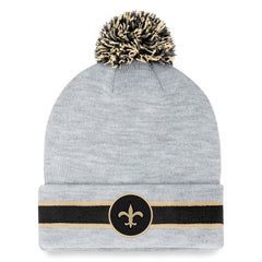 New Orleans Saints Cuffed Knit Hat with Pom Heather Gray - Fanatics