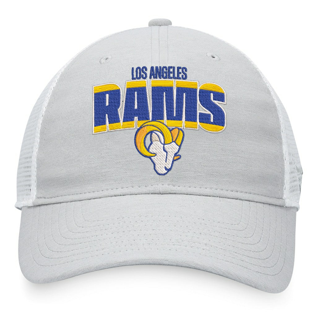 Los Angeles Rams Trucker Snapback Hat Heather Gray/White - Fanatics