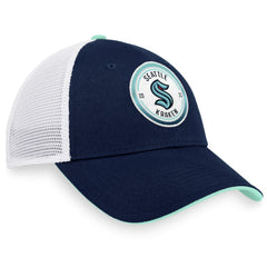 Seattle Kraken Fanatics Iconic Gradient Trucker Snapback Hat Deep Sea Blue/White