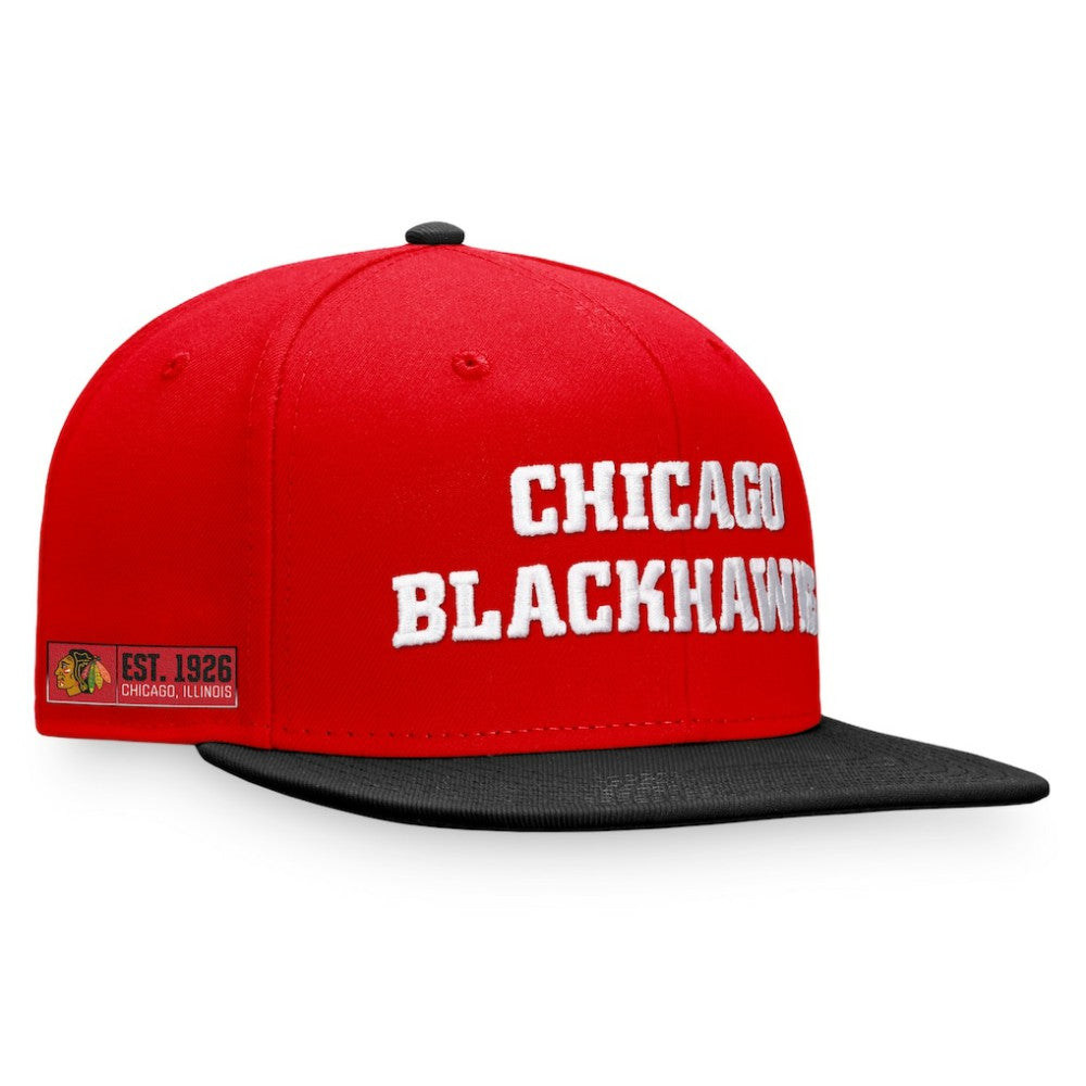 Chicago Blackhawks Fanatics Iconic Color Blocked Snapback Hat Red/Black