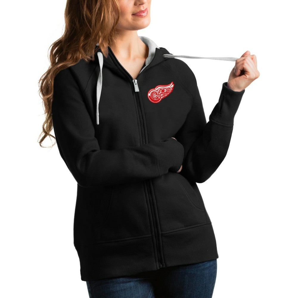 Detroit Red Wings - Antigua Women's Team Victory Full-Zip Hoodie Black