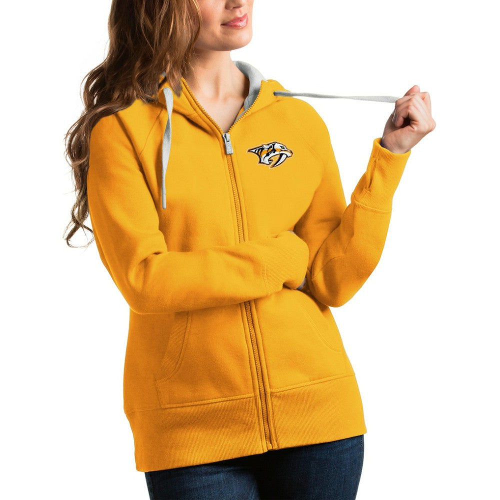 Nashville Predators - Antigua Women's Victory Full-Zip Hoodie Gold