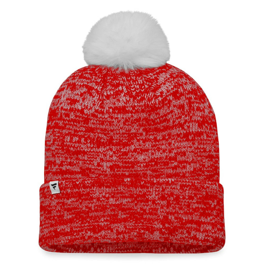 Calgary Flames - Fanatics Women's Glimmer Cuffed Knit Hat with Pom Red