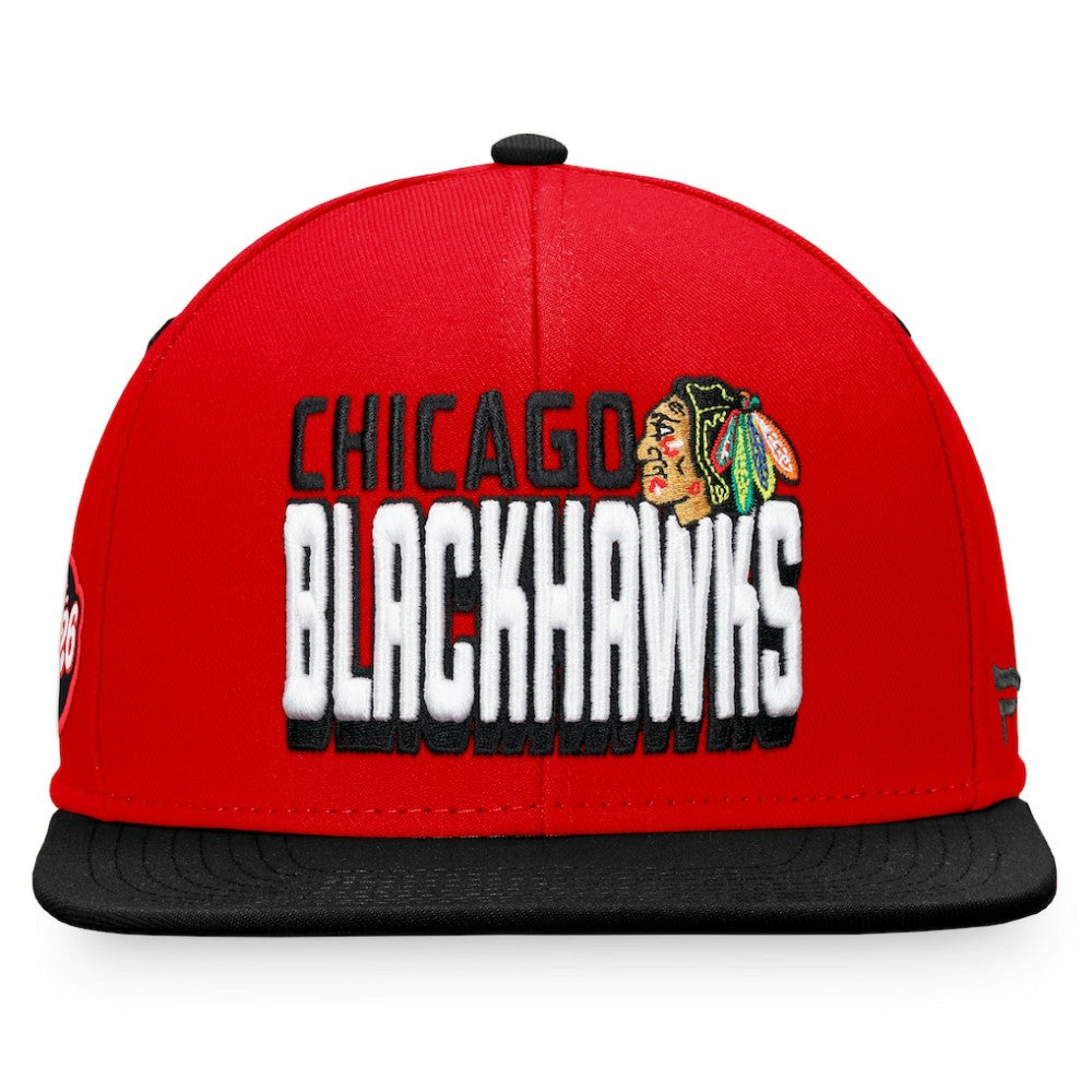 Chicago Blackhawks Fanatics Heritage Retro Two-Tone Snapback Hat Red/Black