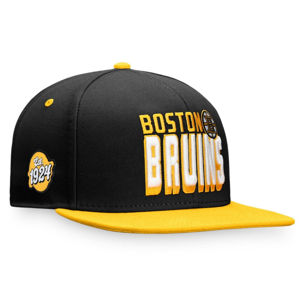Boston Bruins Fanatics Heritage Retro Two-Tone Snapback Hat Black/Gold