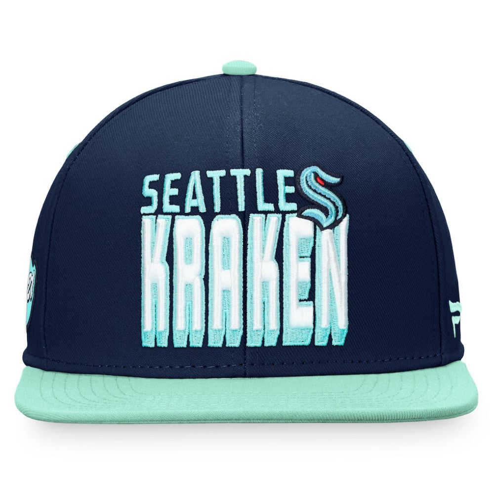 Seattle Kraken Fanatics Heritage Retro Two-Tone Snapback Hat Navy/Blue