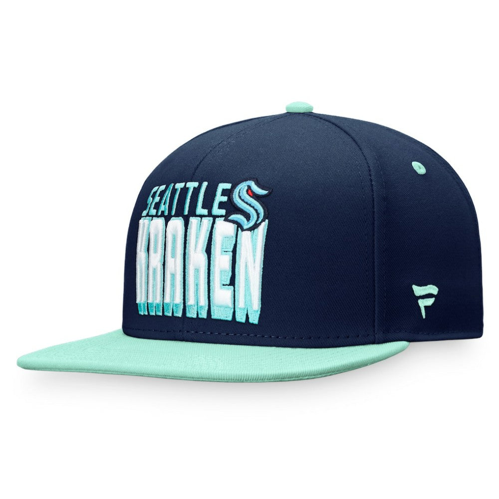 Seattle Kraken Fanatics Heritage Retro Two-Tone Snapback Hat Navy/Blue
