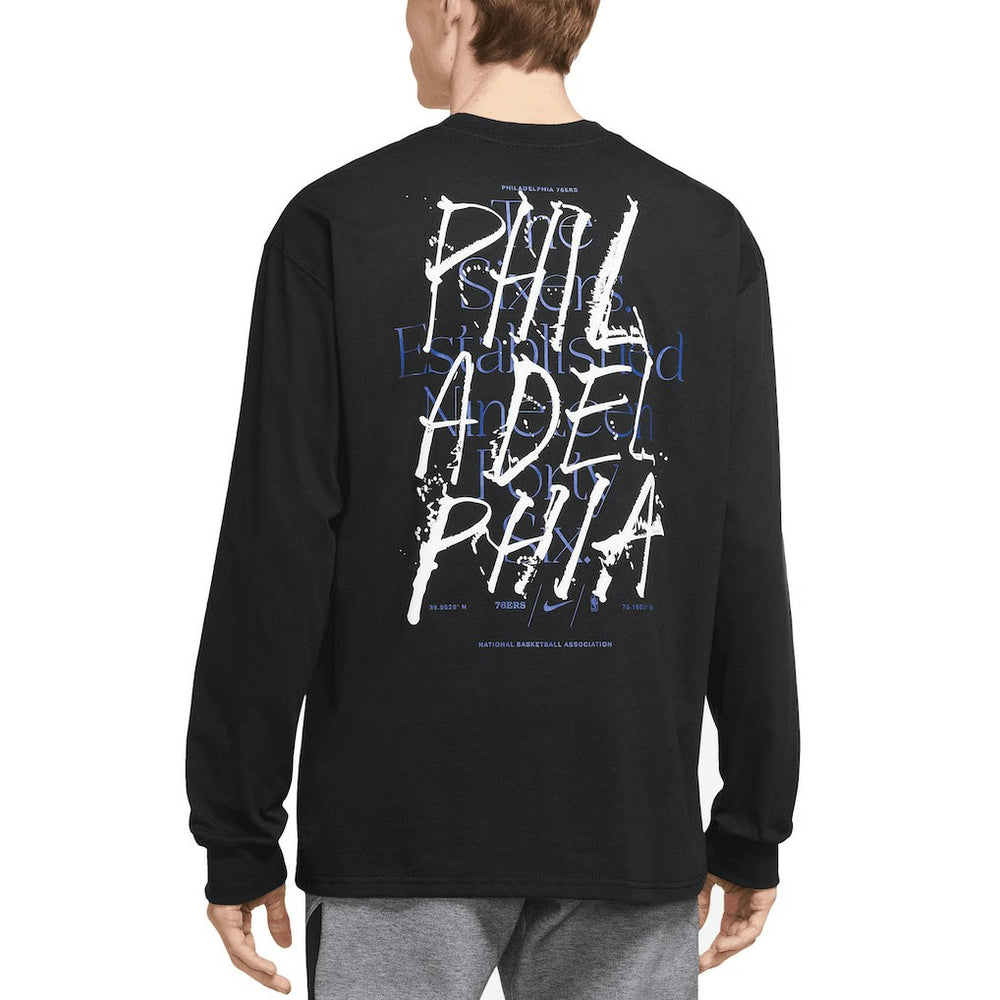 Nike - Philadelphia 76ers Courtside Established City Max90 Long Sleeve T-Shirt - Black