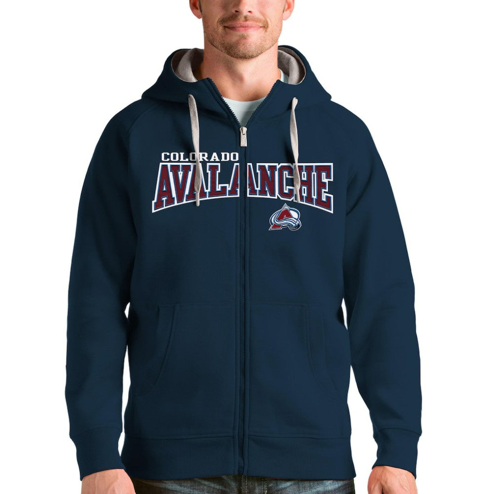 Colorado Avalanche - Antigua Wordmark Victory Full-Zip Hoodie Navy