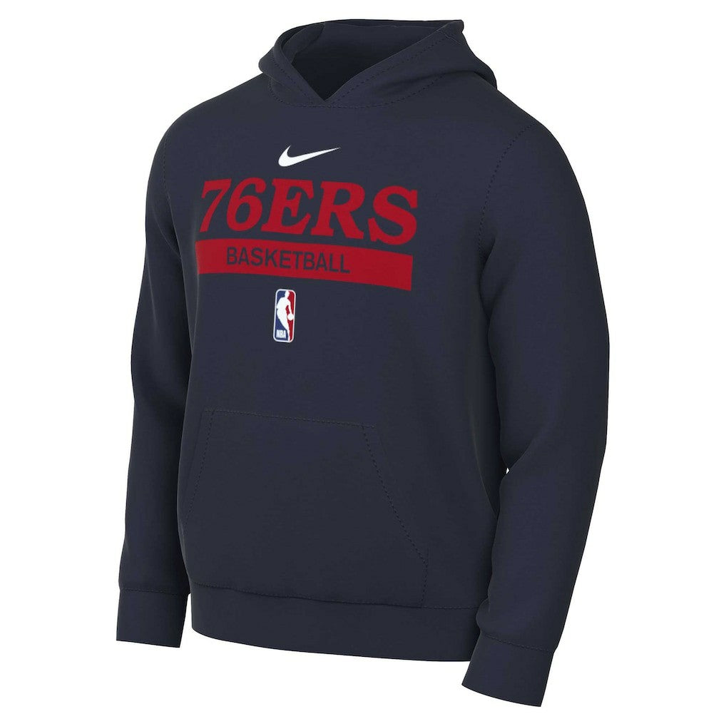 Nike - Philadelphia 76ers 2022/23 Spotlight On-Court Practice Performance Pullover Hoodie - Navy