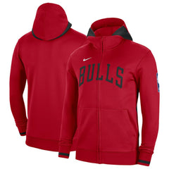 Nike - Chicago Bulls Authentic Showtime Performance Full-Zip Hoodie - Red