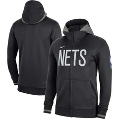 Nike - Brooklyn Nets Authentic Showtime Performance Full-Zip Hoodie - Black