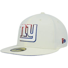 New York Giants New Era Chrome Color Dim 59FIFTY Fitted Hat Cream - NFL