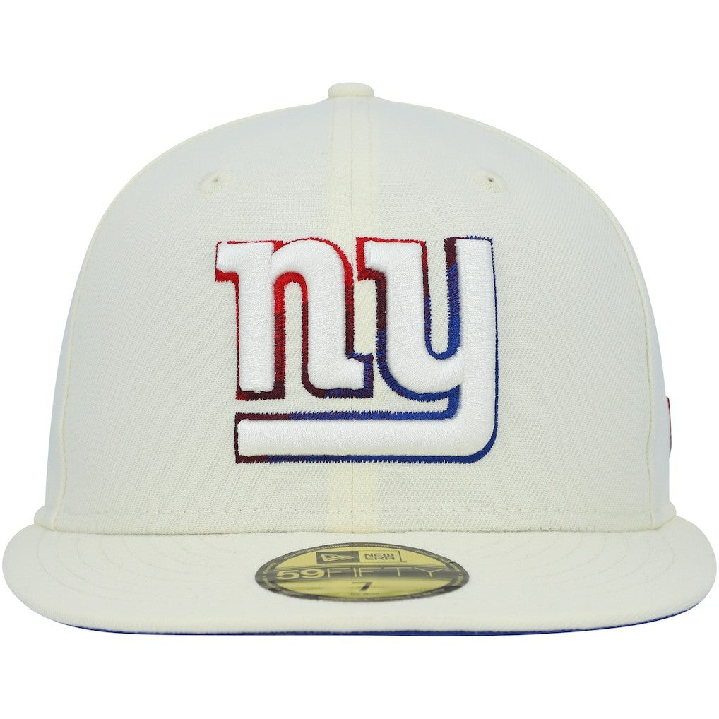 New York Giants New Era Chrome Color Dim 59FIFTY Fitted Hat Cream - NFL