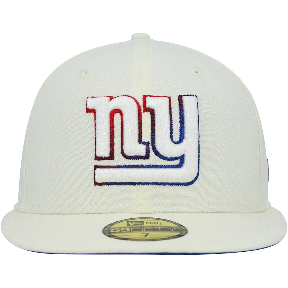 New York Giants New Era Chrome Color Dim 59FIFTY Fitted Hat Cream - NFL