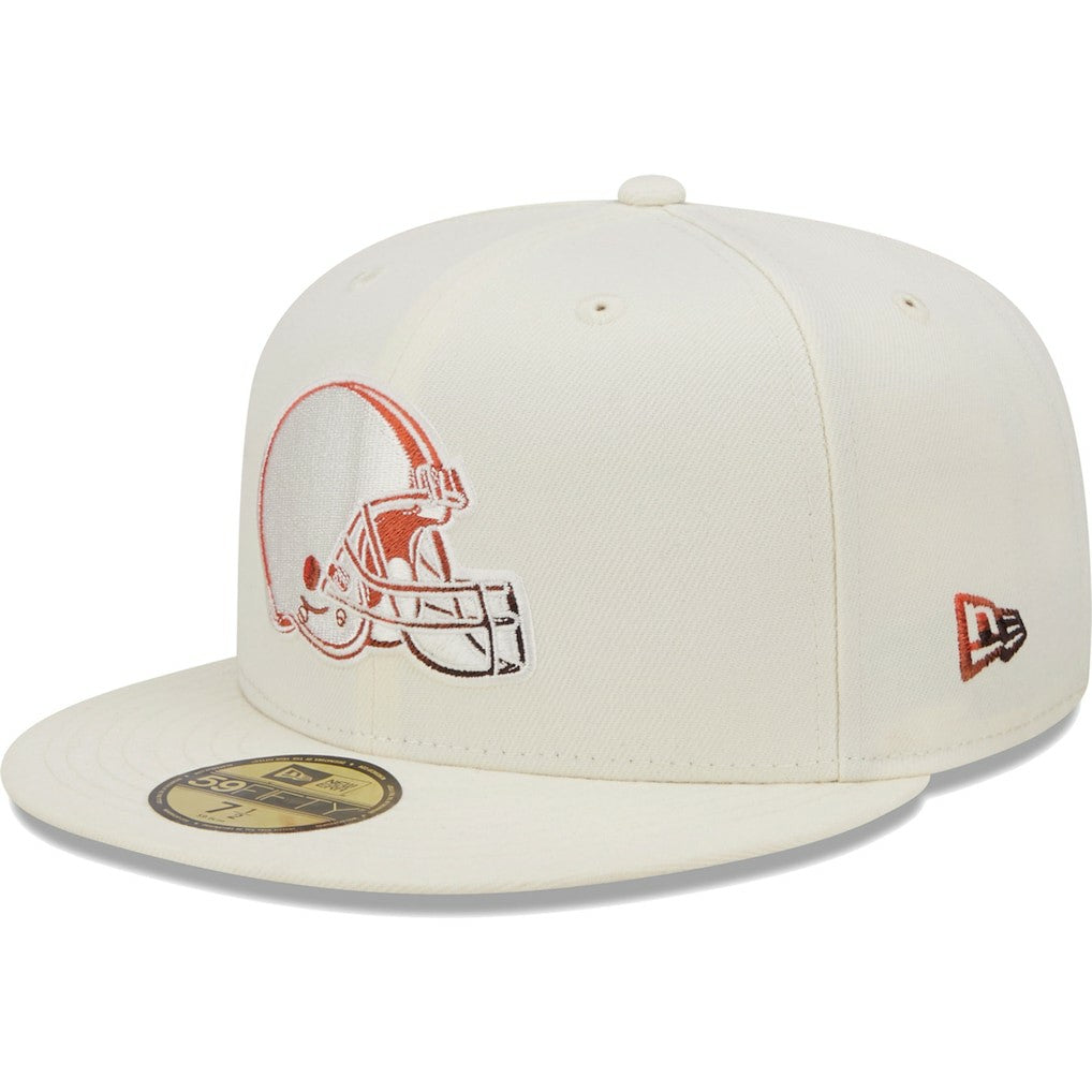 Cleveland Browns New Era Chrome Color Dim 59FIFTY Fitted Hat Cream - NFL
