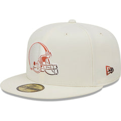 Cleveland Browns New Era Chrome Color Dim 59FIFTY Fitted Hat Cream - NFL