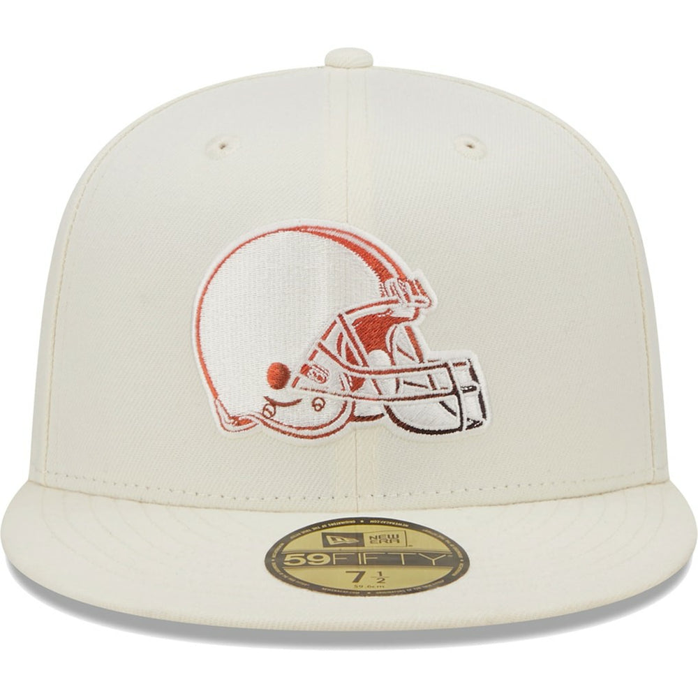 Cleveland Browns New Era Chrome Color Dim 59FIFTY Fitted Hat Cream - NFL