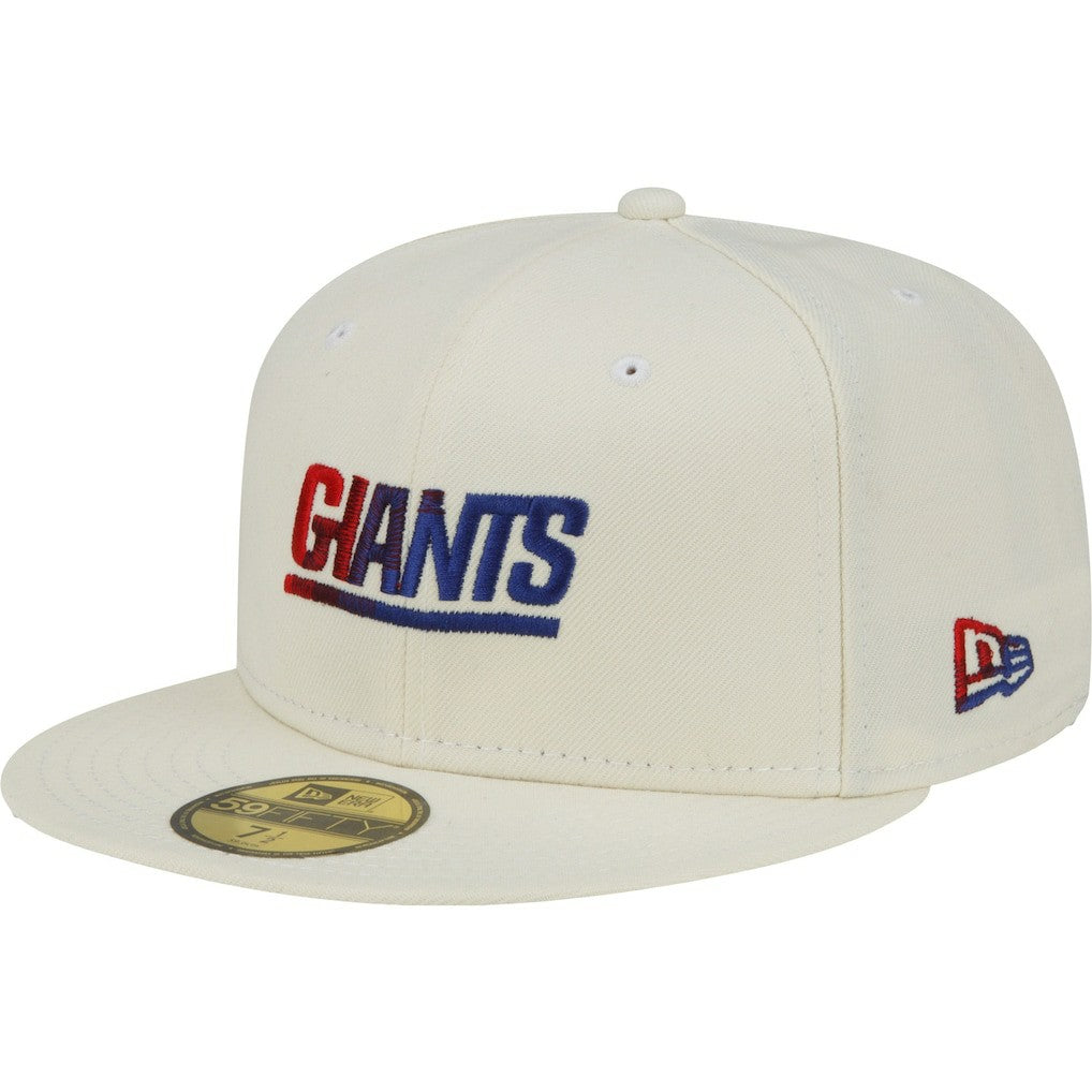 New York Giants New Era Chrome Color Dim 59FIFTY Fitted Hat Cream - NFL