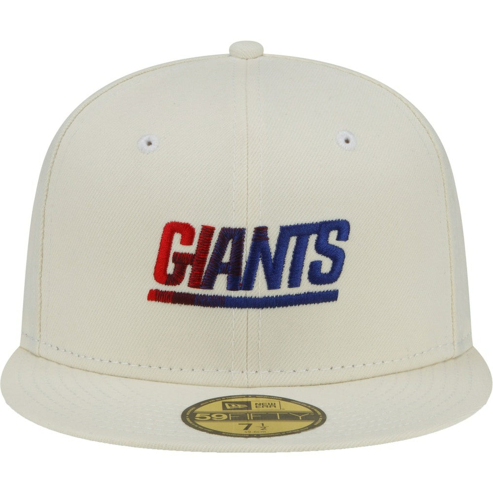 New York Giants New Era Chrome Color Dim 59FIFTY Fitted Hat Cream - NFL