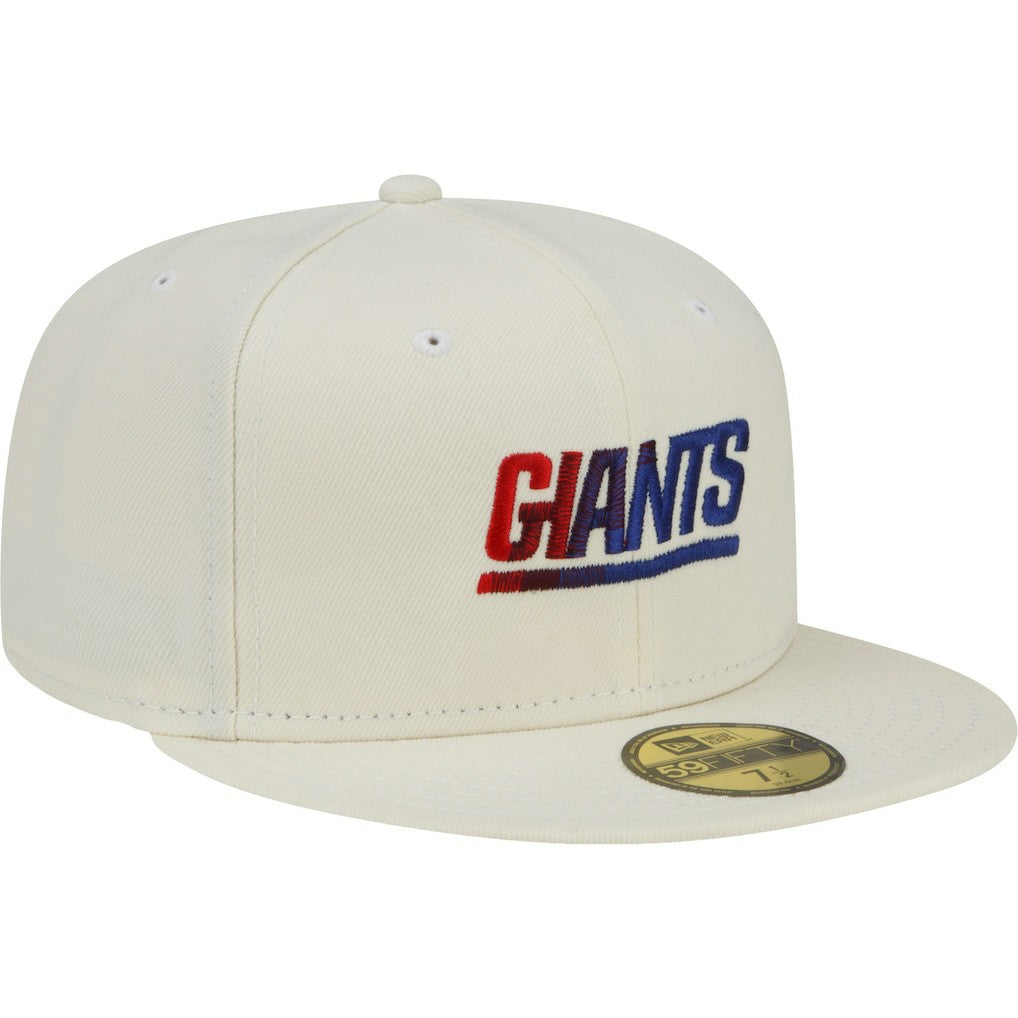 New York Giants New Era Chrome Color Dim 59FIFTY Fitted Hat Cream - NFL
