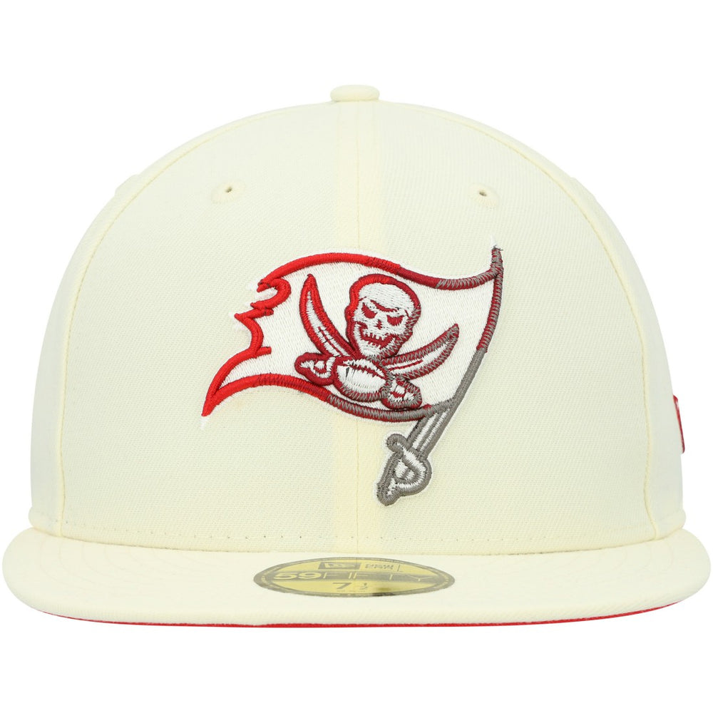 Tampa Bay Buccaneers New Era Chrome Color Dim 59FIFTY Fitted Hat Cream - NFL