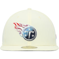Tennessee Titans New Era Chrome Color Dim 59FIFTY Fitted Hat Cream - NFL