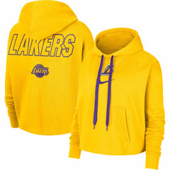 Nike - Los Angeles Lakers Women's Courtside Cropped Pullover Hoodie - Gold