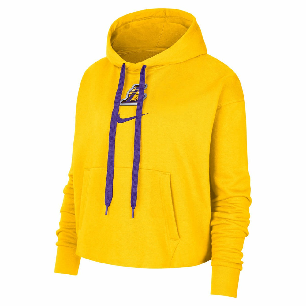 Nike - Los Angeles Lakers Women's Courtside Cropped Pullover Hoodie - Gold