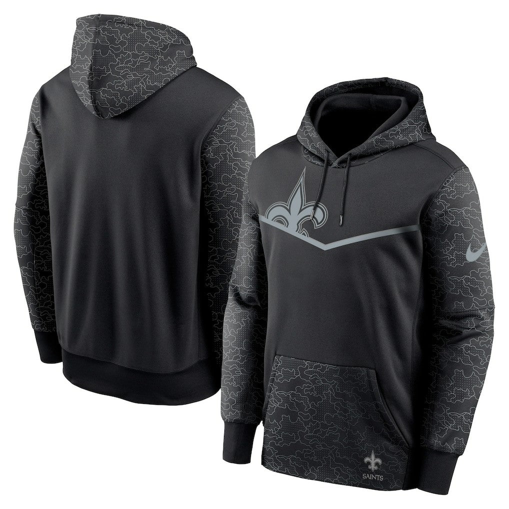 New Orleans Saints RFLCTV Chevron Pullover Hoodie Black - Nike